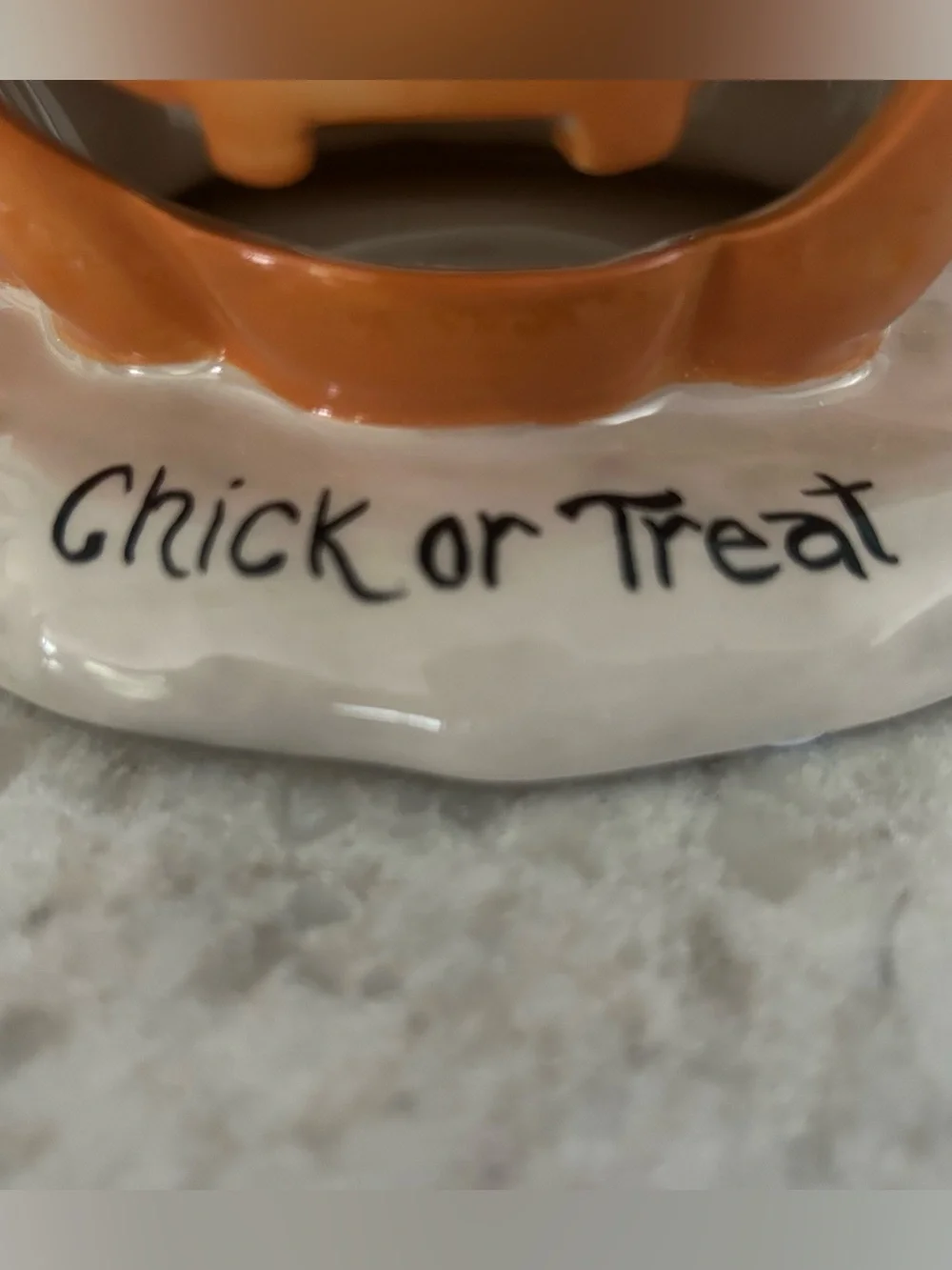 “New” Blue Sky Clayworks Halloween 'Chick or Treat' Pumpkin Stack Tea-light hldr